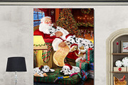 Xmas Santa with Dalmatian Dog Art, an Animal Illustration by Art Paradise Studios (Thumbnail 2 of 3)