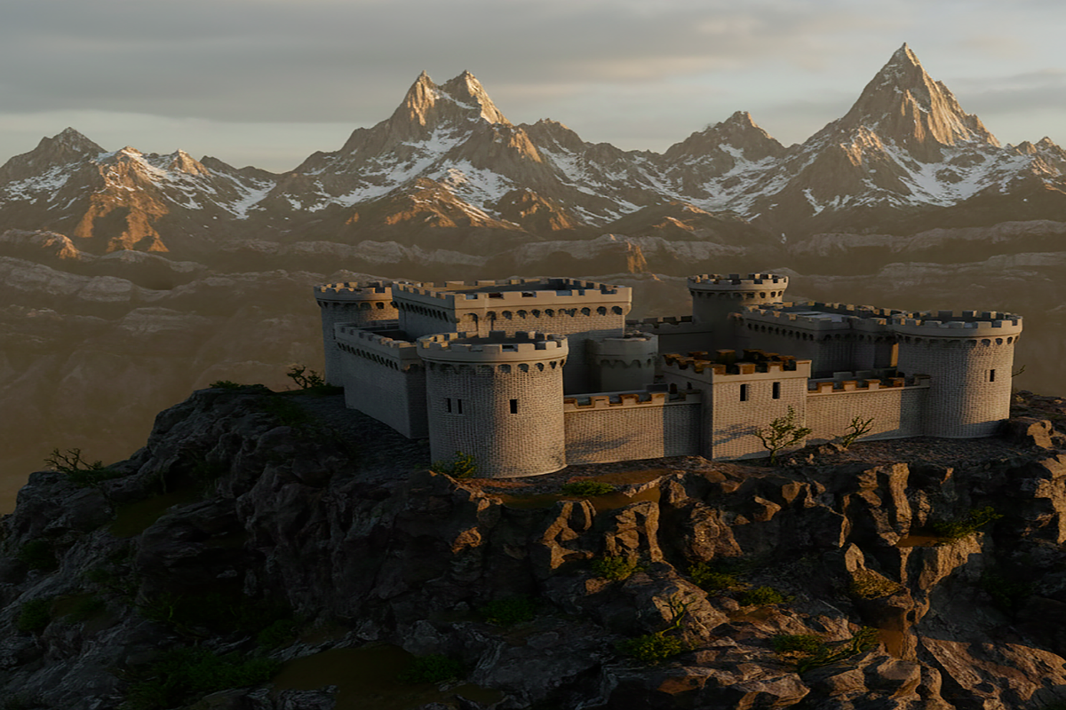 Medieval Stone Fortress Castle, an Architecture 3D Model by Temer (Photo 4 of 5)