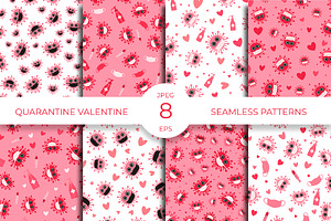 Pandemic Valentines Day pattern.
