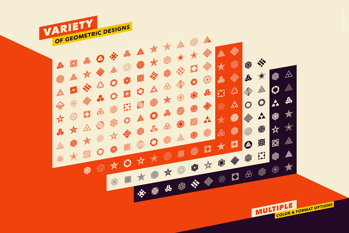 96 Logo Marks & Geometric Shapes, a Branding & Logo Template by Samolevsky (Photo 2 of 24)