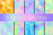 Mermaid Seamless Patterns Bundle, a Pattern Graphic by RabbitAndPencil (Thumbnail 2 of 11)