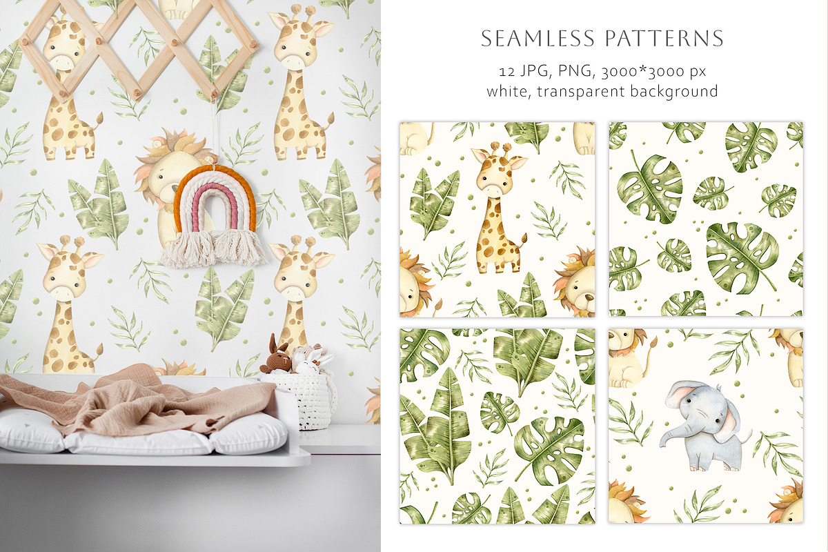 Safari animals, an Animal Illustration by NellyaEgorova (Photo 8 of 11)
