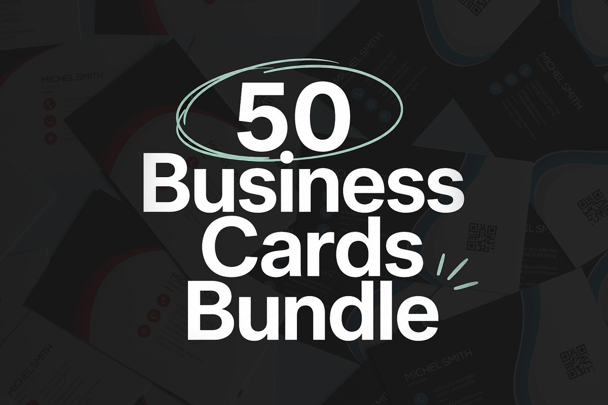 50 Business Cards Mega Bundle, a Business Card Template by Saman Osama (Photo 1 of 10)