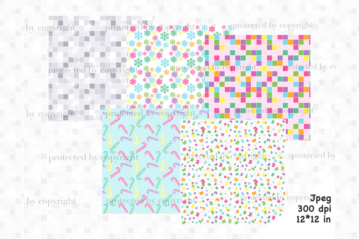 Merry And Bright Pattern, a Pattern Graphic by GlamArtZhanna (Photo 3 of 4)