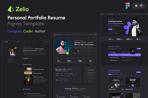 Zelio - Personal Portfolio Figma, an UI Kit Template by AliThemes