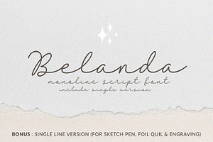 Belanda - Monoline & Singleline font, a Script Font by Subectype Studio