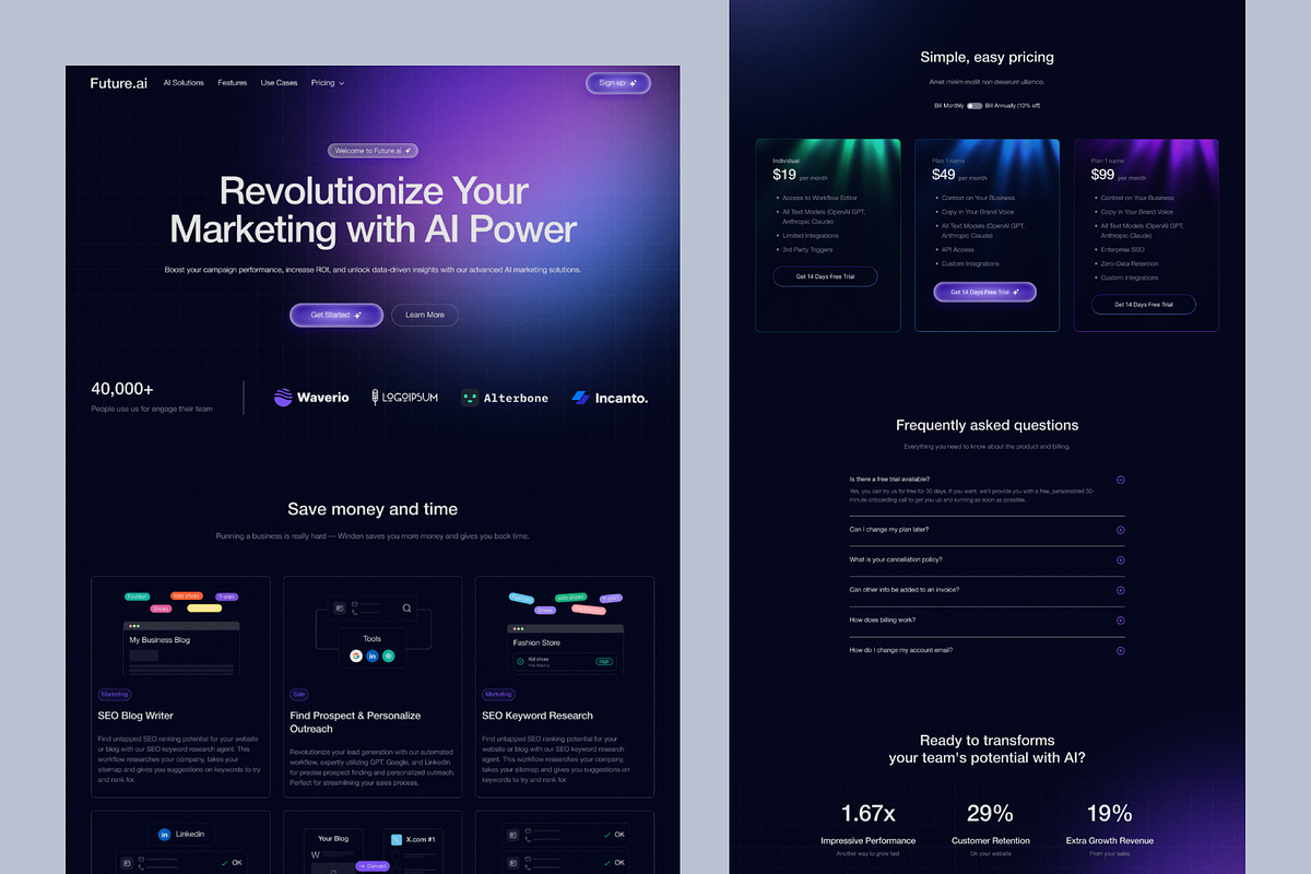 Future.Ai - Marketing Landing page, a Landing Page Template by Ahmed Rubel (Photo 4 of 5)