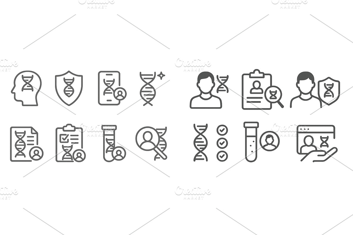 Health and genetics icons showcasing, an Illustration by ZinetroN