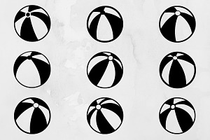 Beach Ball Silhouette SVG, a Sport Illustration by newminddesign