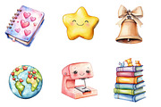 School Supplies Sublimation Clipart, an Illustration by SinaCreation (Thumbnail 3 of 5)