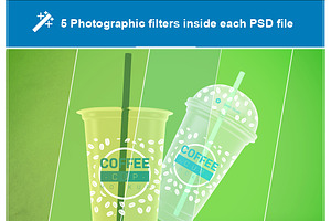 Transparent Plastic Cup Mockup