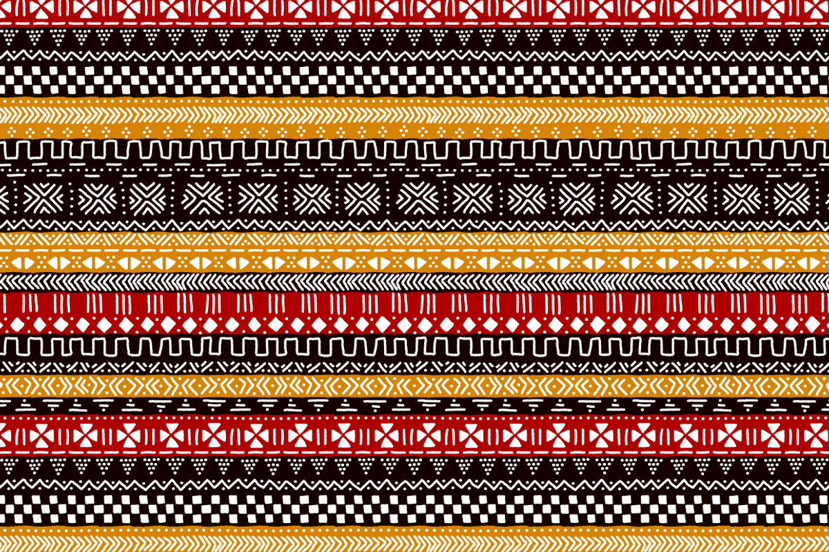 Colorful african mudcloth pattern, a Pattern Graphic by Natalyon