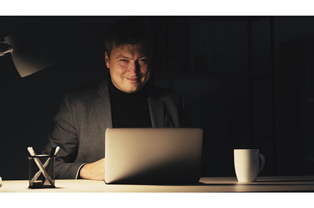 vertical online meeting happy man, a Person Photo by Photo Drive Studio