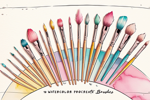 10Watercolor Procreate Brushes