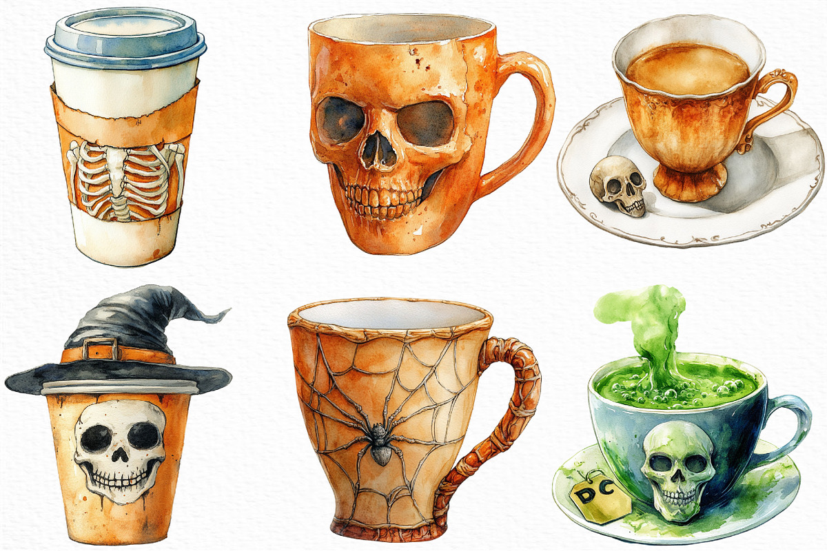 Halloween Skeleton Coffee Cup PNG, an Illustration by Craft Nest (Photo 5 of 6)