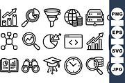 Business Data Analytics Icons Set, an Illustration by designvectx (Thumbnail 1 of 3)