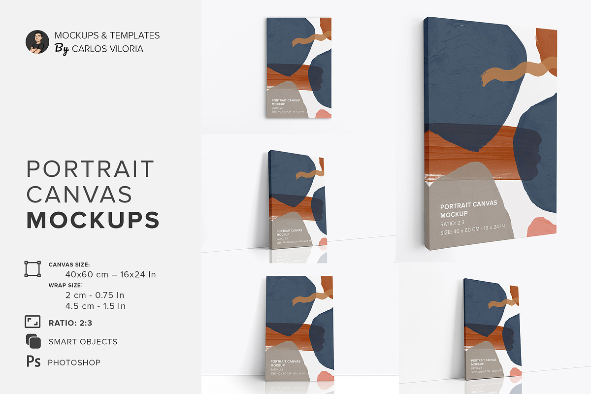 Canvas Mockups Bundle 01, a Merchandise Mockup by Mockups by Carlos Viloria (Photo 11 of 53)