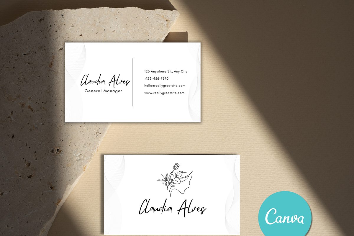 Canva Business Card Template, a Business Card Template by WynterLife Studio (Photo 2 of 4)