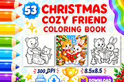 Christmas Cozy Friend Coloring, a Seasonal Illustration by Design Zone (Thumbnail 1 of 5)