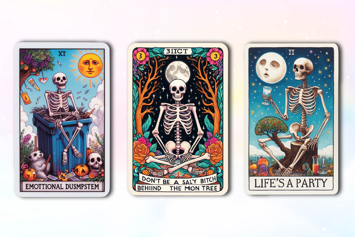 Sarcastic Skeleton Tarot Card Clipar, an Illustration by CreationArt (Photo 3 of 6)