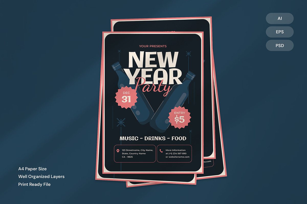 Happy New Year - Flyer preview 3