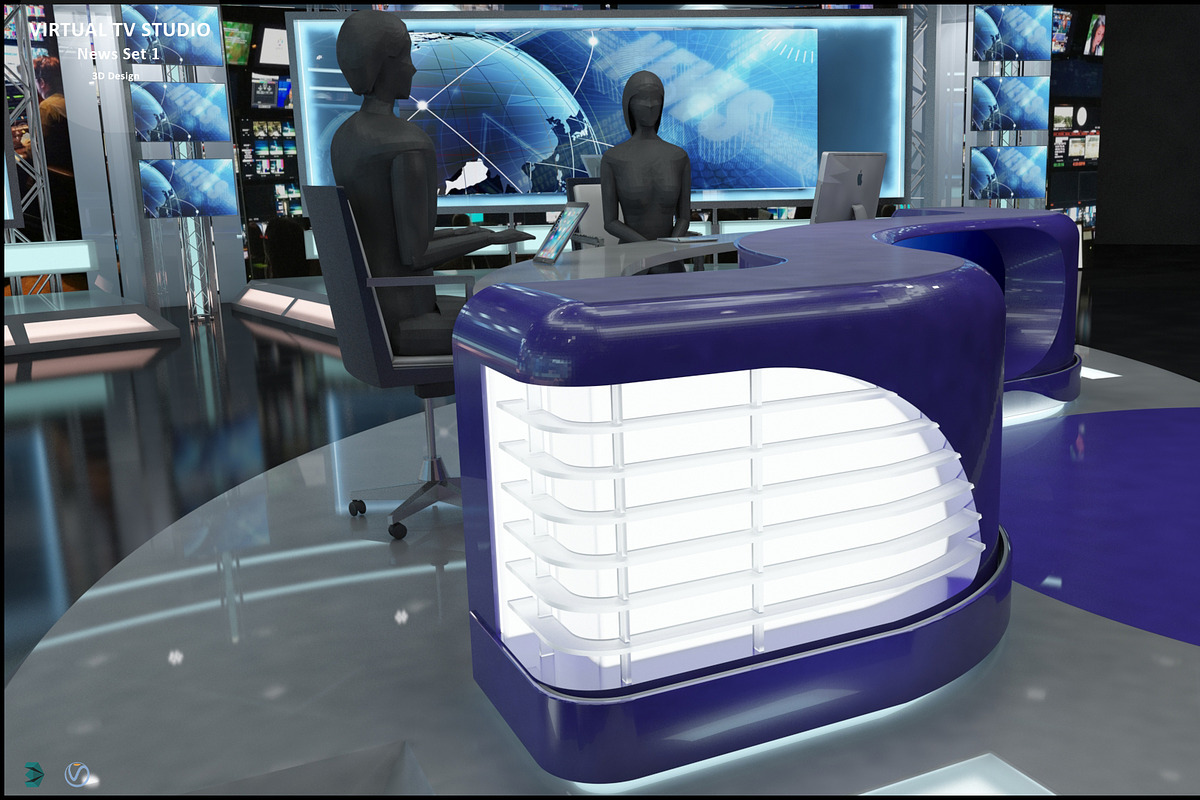 TV Studio Collection Vol 6 - 2 PCS, an Architecture 3D Model by akerStudio (Photo 47 of 98)