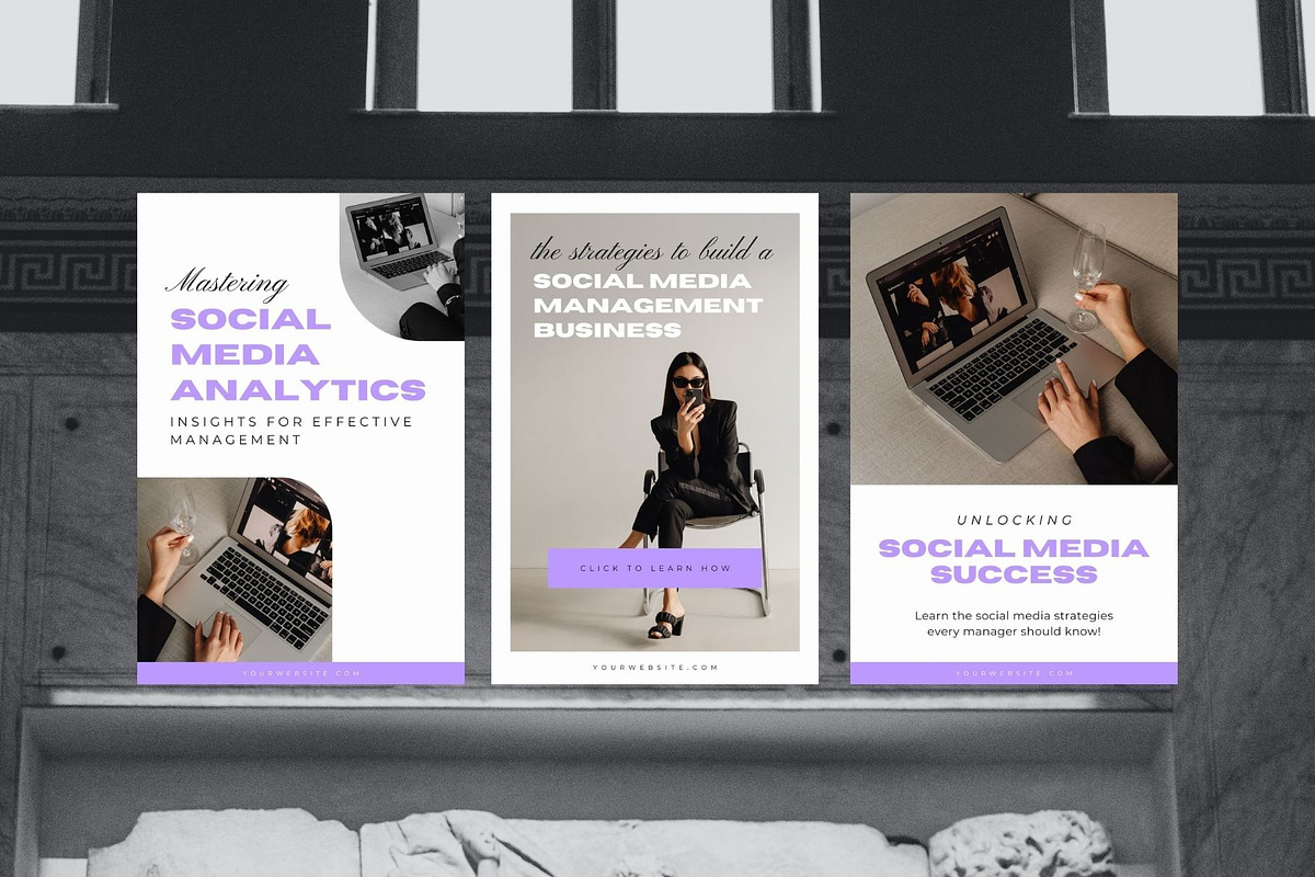 Modern Pinterest Templates for Canva, a Social Media Template by Blush Created (Photo 2 of 8)
