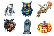 Steampunk Halloween Clipart, an Illustration by Daily.Designs (Thumbnail 3 of 5)