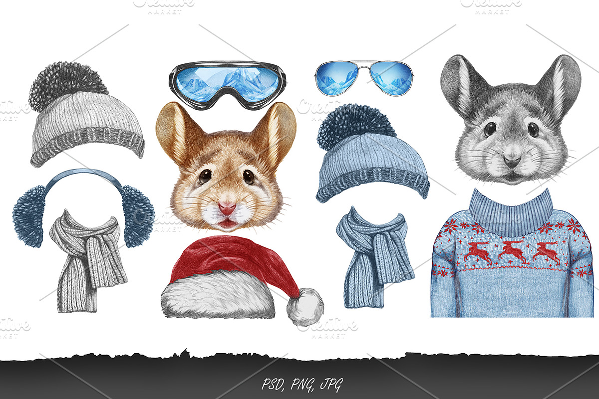 Mouse / Wintertime, an Animal Illustration by Victoria_Novak (Photo 3 of 3)