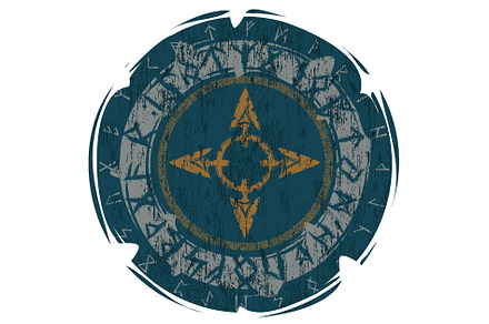 The spear circle blue shield