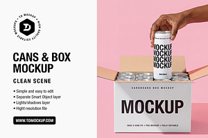 Can & Box Mockup - Clean Scene