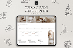 Notion Student Course Tracker, a Websites & App Template by Asha Glenn Design Studio