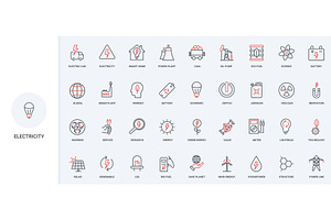 Energy generation alternative icons, an Illustration by Lemberg Vector