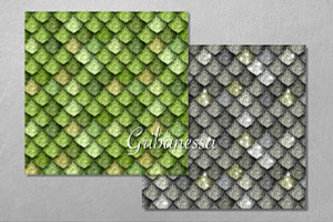 Dragon Scales. Seamless Patterns