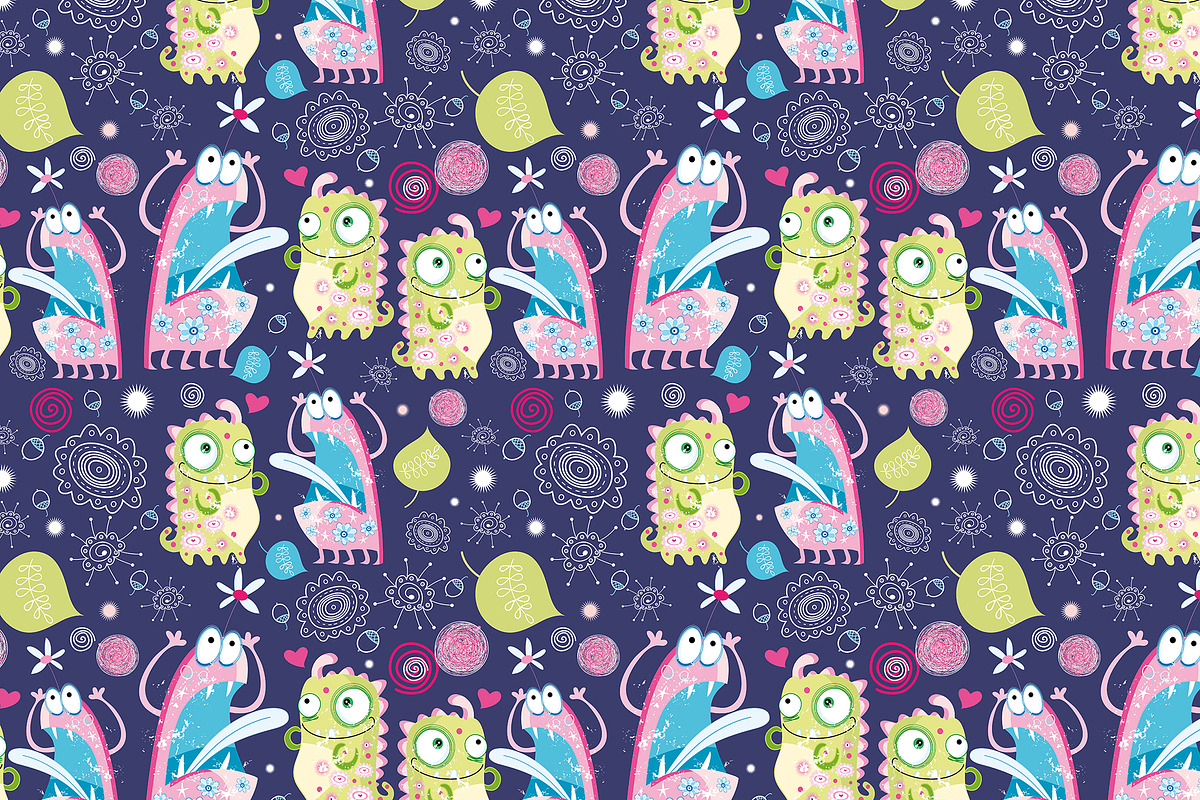 Funny colorful monsters, a Pattern Graphic by Tanor (Photo 7 of 16)