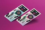 Black Retro Music Festival Ticket, a Card Template by graphicook (Thumbnail 1 of 3)