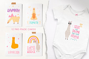 Llama - collection. Pattern and card, an Illustration by Mariart_i (Thumbnail 6 of 9)