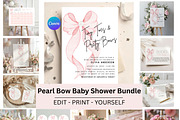 Pink Bow Baby Shower Bundle Template, a Social Media Template by Stellalunarts (Thumbnail 1 of 6)