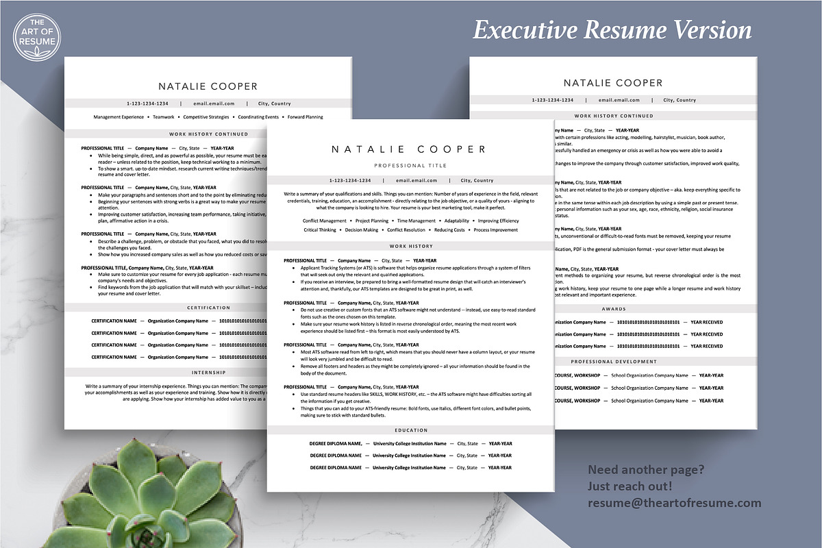 ATS Friendly Resume CV Templates, a Resume Template by The Art of Resume (Photo 5 of 8)