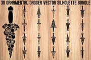 Ornamental Dagger Silhouette Bundle, an Object Illustration by Gaye Art (Thumbnail 1 of 31)