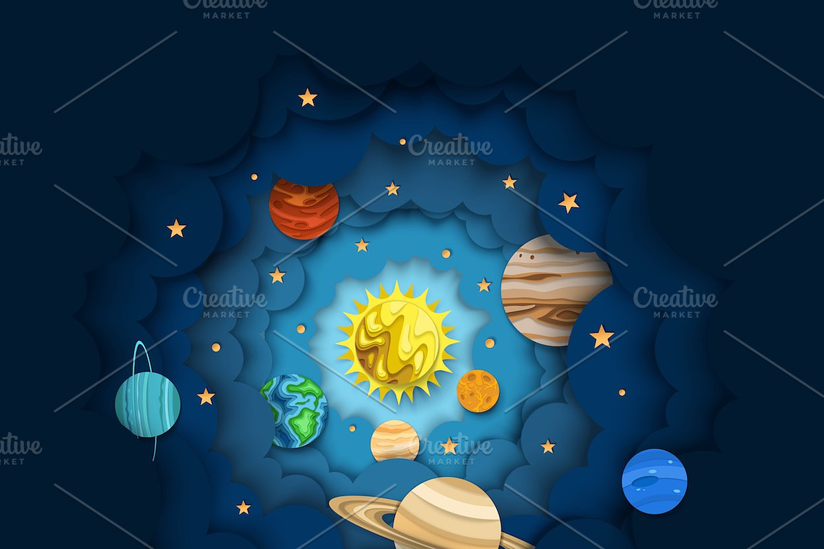 Solar system education poster set, an Education Illustration by SiberianArt (Photo 5 of 13)