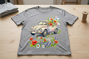 Vintage Watercolor Flower Car PNG, an Object Graphic by zahidhossainalif (Thumbnail 3 of 3)