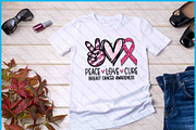 Peace Love Breast Cancer SVG PNG DFX, an Object Graphic by Creativeusart (Thumbnail 3 of 4)