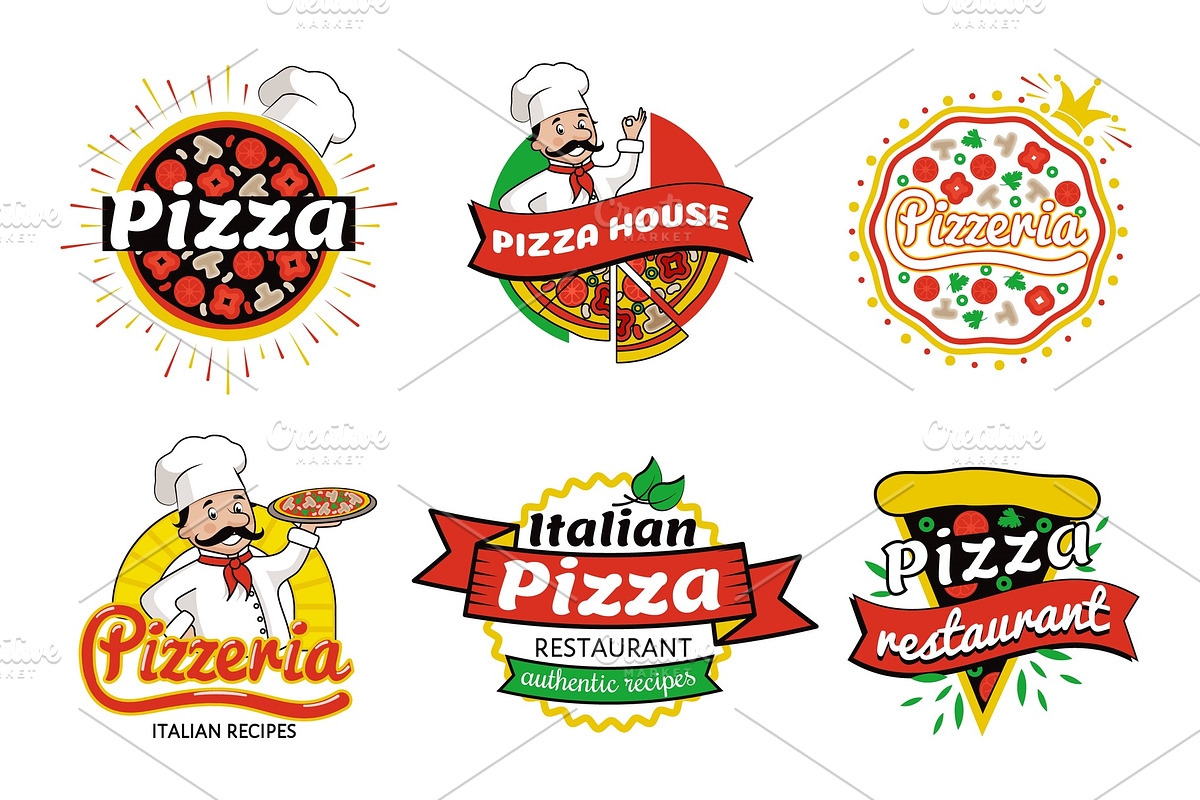 Italian Pizza Restaurant Logos, a Food Illustration by robuart