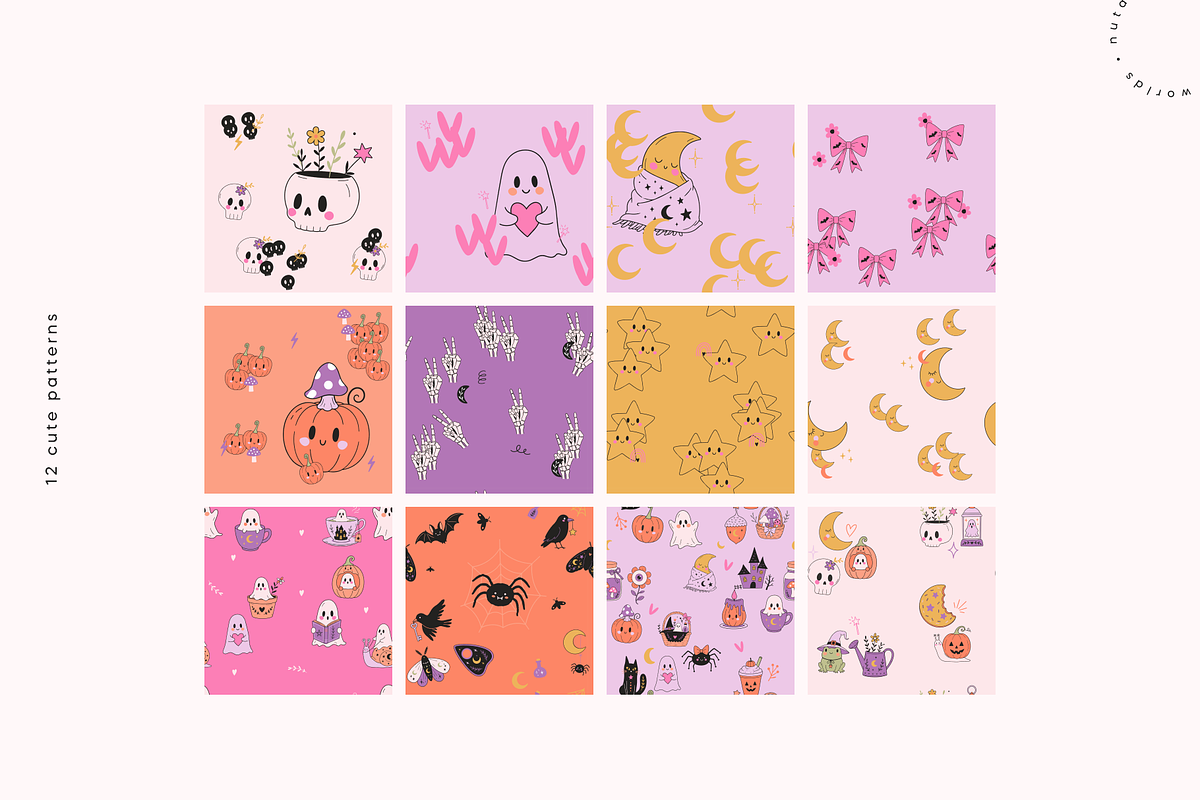Pastel Spooky Halloween Clipart, an Object Illustration by Nutalin Art (Photo 8 of 14)