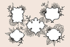 Clip Art Package: Flower, Cage, Bird