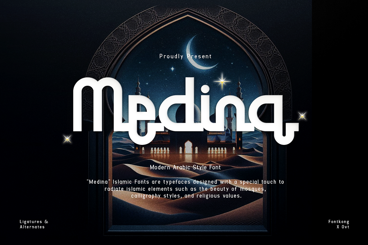 Medina - Contemporary Arabic Font, a Handwritten Font by overlaytemplates (Photo 1 of 5)