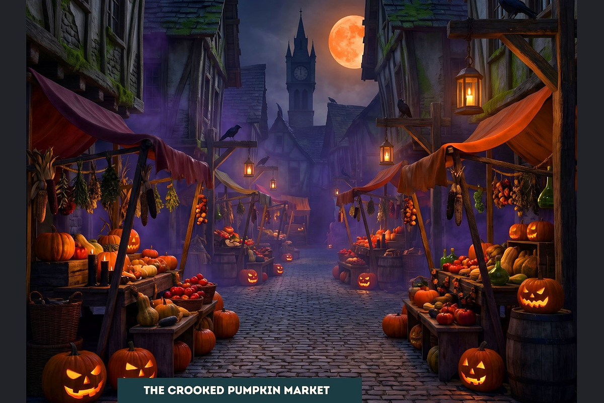 100 Halloween RPG Backdrops, a Seasonal Illustration by ThatsDesignArt (Photo 6 of 19)