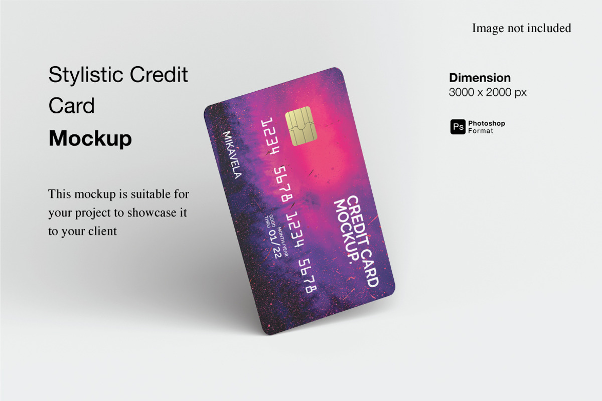 Stylistic Credit Card Mockup, a Product Mockup by ianmikraz (Photo 1 of 4)