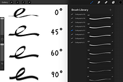 Procreate Calligraphic Brushes [i], a Brush Add-On by 103cia (Thumbnail 1 of 4)